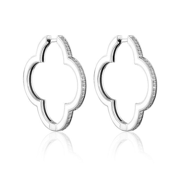 Серьги из белого золота с бриллиантами