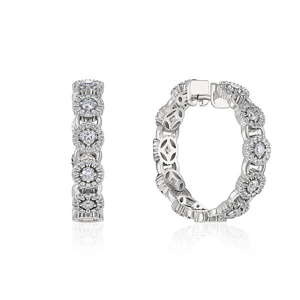 Серьги из белого золота с бриллиантами