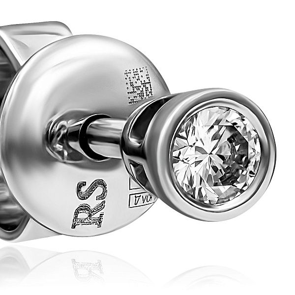 Пусеты из белого золота с бриллиантами