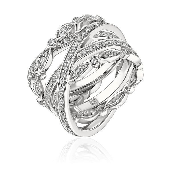 Кольцо из белого золота с бриллиантами