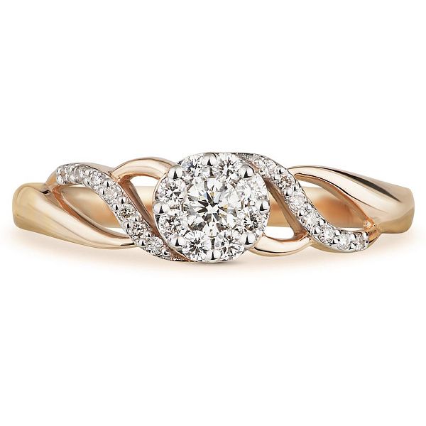 Кольцо из красного золота с бриллиантами