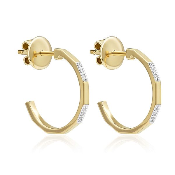 Пусеты из красного золота с бриллиантами