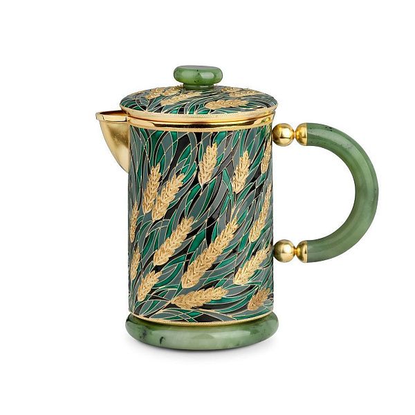 Кофейник «Колосья» из серебра 