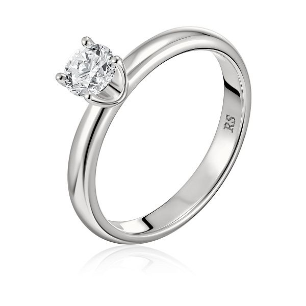 Кольцо из белого золота с бриллиантом