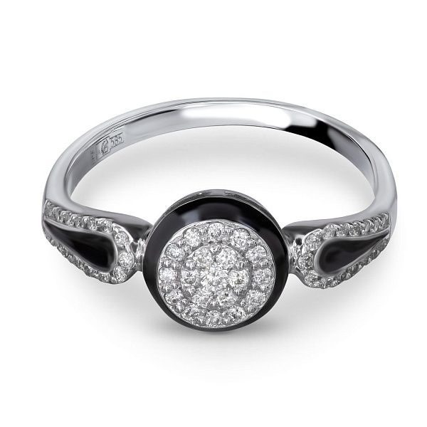 Кольцо из белого золота с бриллиантами