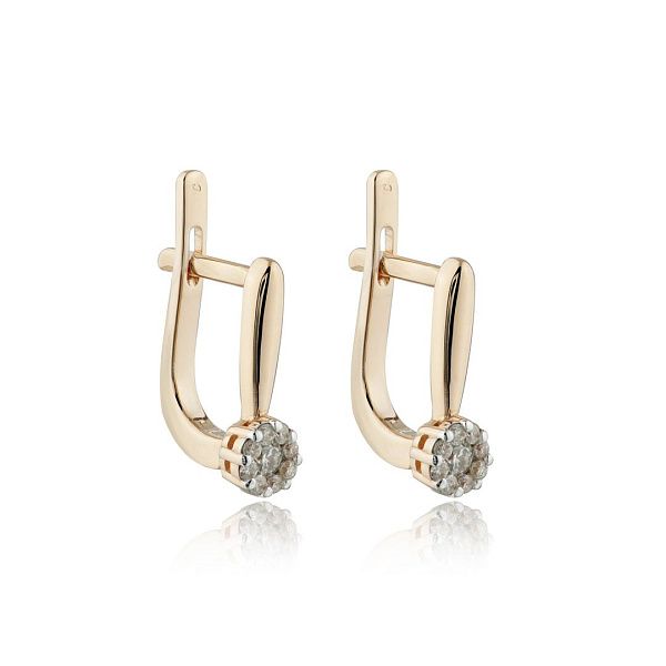 Серьги из красного золота с бриллиантами