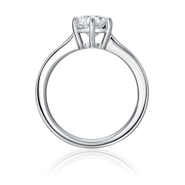 Кольцо из белого золота с бриллиантом 1 ct
