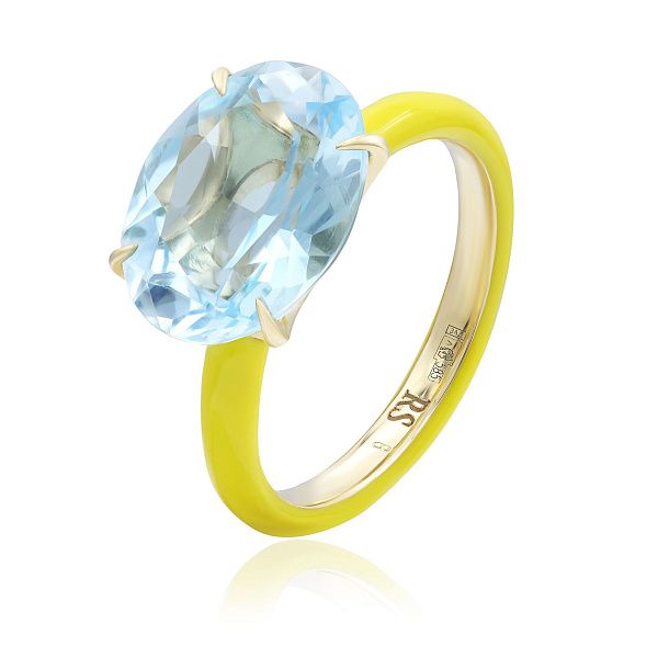 Кольцо из желтого золота с топазом