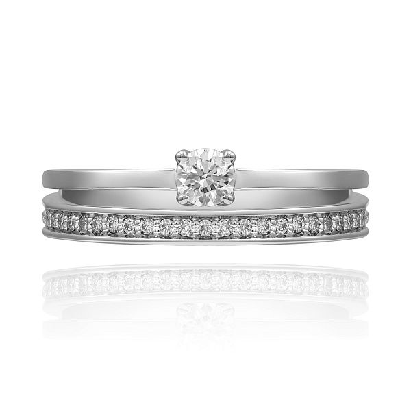 Кольцо из белого золота с бриллиантами