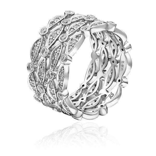 Кольцо из белого золота с бриллиантами