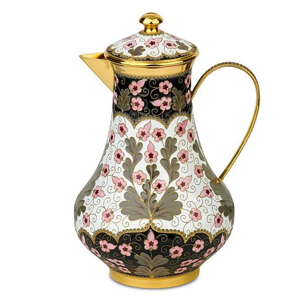 Кофейник «Луговые цветы» из серебра 