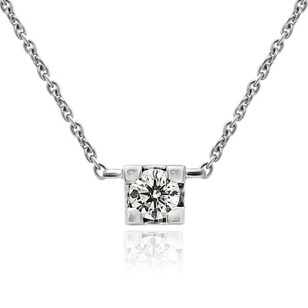 Колье из белого золота с бриллиантом