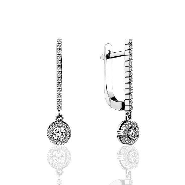 Серьги из белого золота с бриллиантами