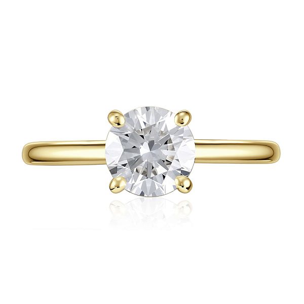 Кольцо из желтого золота с бриллиантом 1 ct