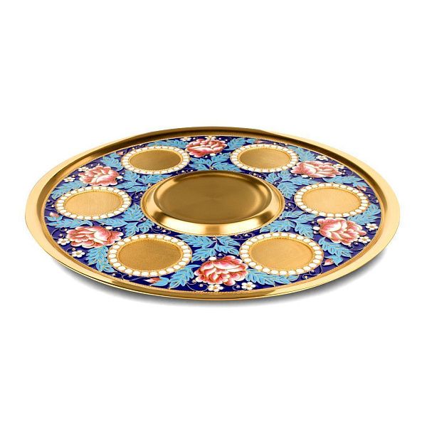 Поднос «Розочка» из серебра 