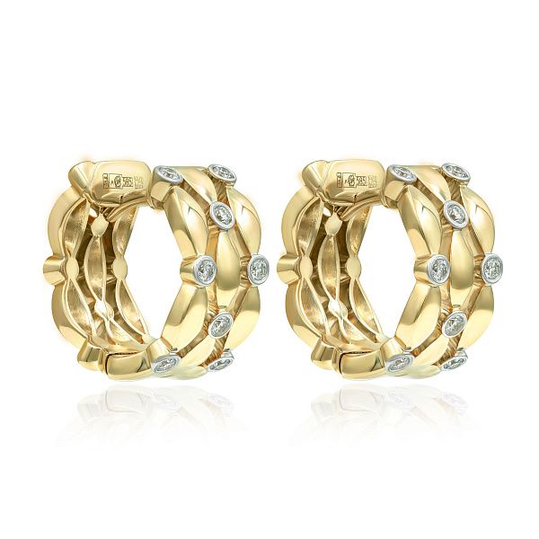 Серьги из желтого золота с бриллиантами