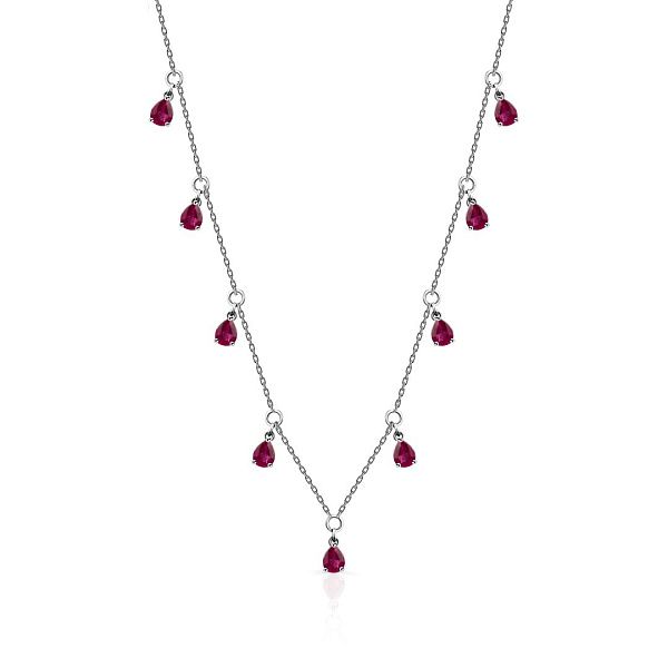 Колье из белого золота с рубинами