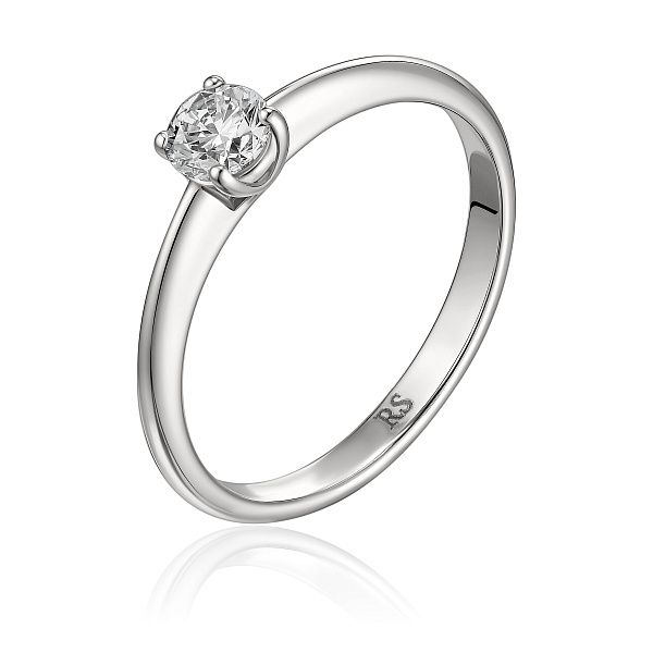 Кольцо из белого золота с бриллиантом