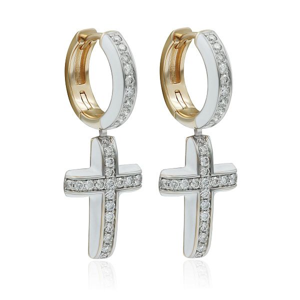 Серьги из красного золота с бриллиантами