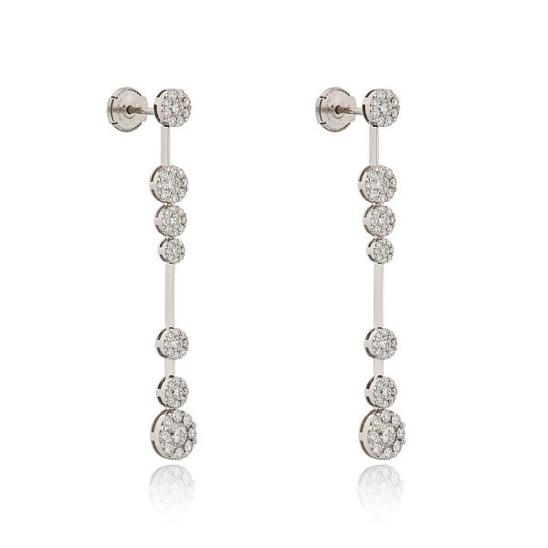 Пусеты из белого золота с бриллиантами