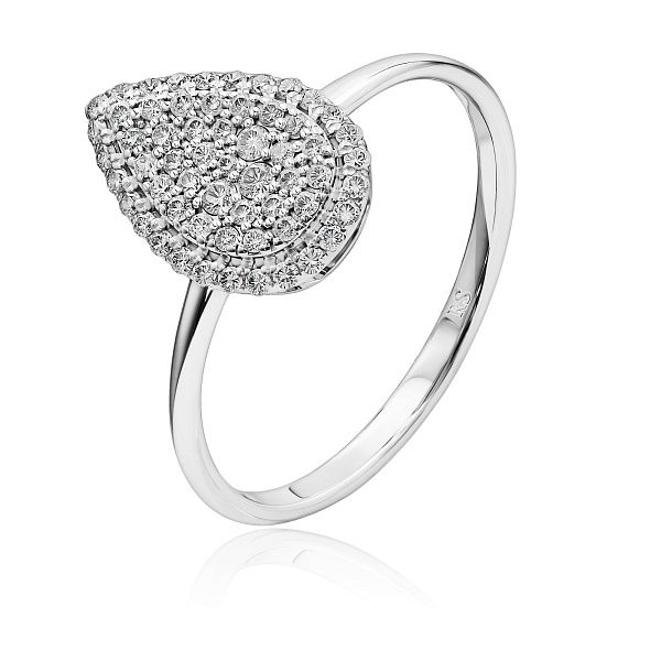 Кольцо из белого золота с бриллиантами