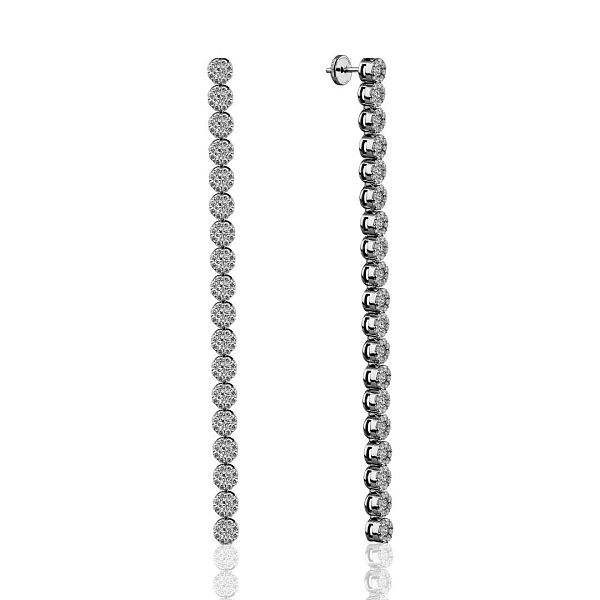 Пусеты из белого золота с бриллиантами