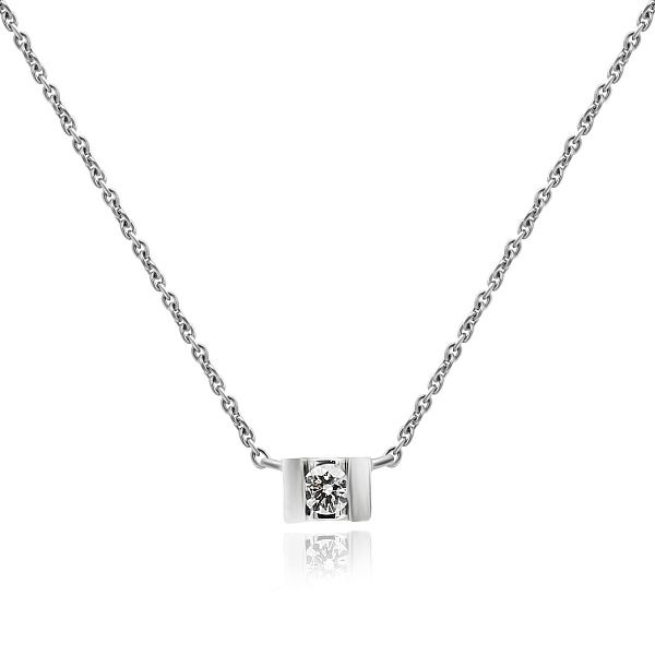 Колье из белого золота с бриллиантом