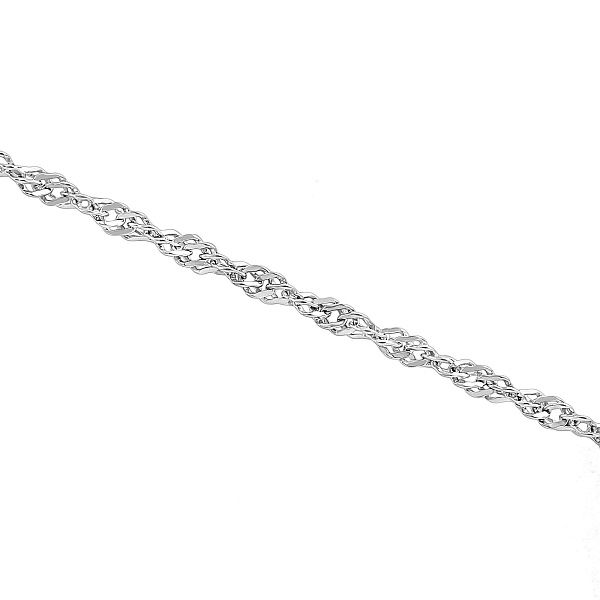 Цепь, плетение «Сингапур» из белого золота 