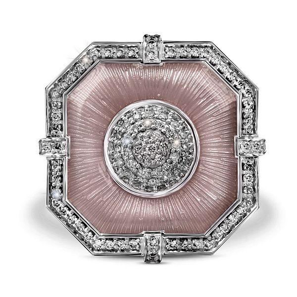 Кольцо «Pillow» из белого золота с бриллиантами