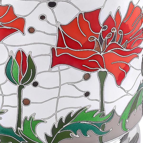 Бисквитница «Маки» из серебра 