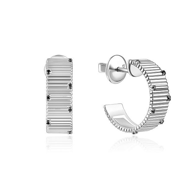 Пусеты из белого золота с бриллиантами