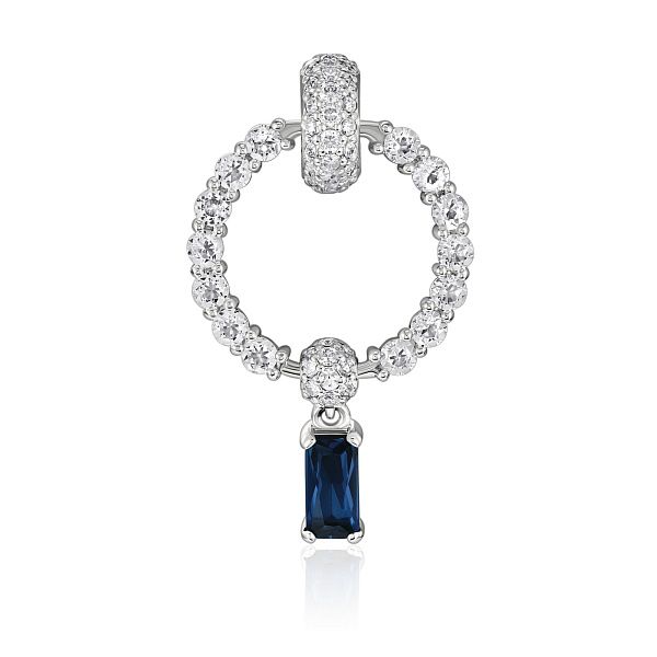 Подвеска из белого золота с топазами, бриллиантами и шпинелью