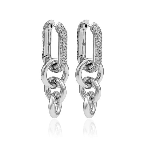 Серьги из белого золота с бриллиантами