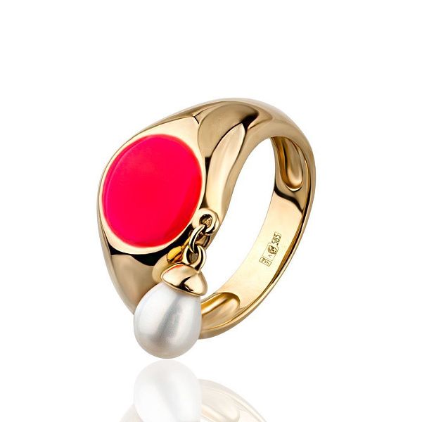 Кольцо из жёлтого золота с жемчугом