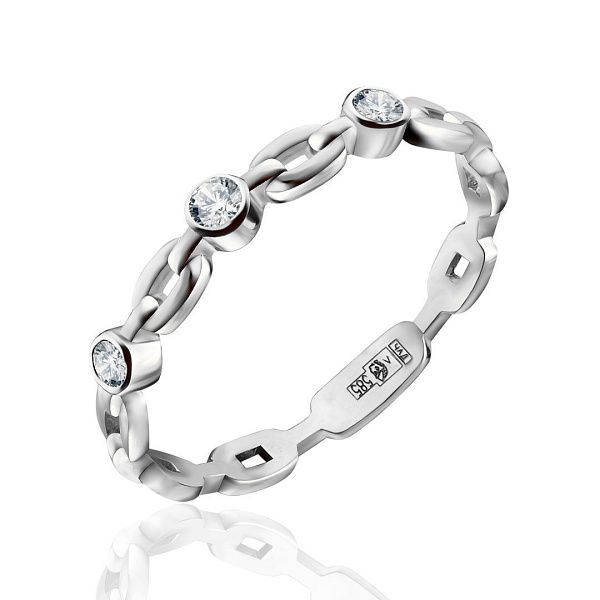 Кольцо из белого золота с бриллиантами