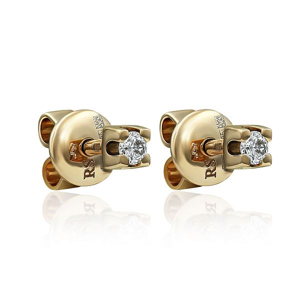 Пусеты из красного золота с бриллиантами