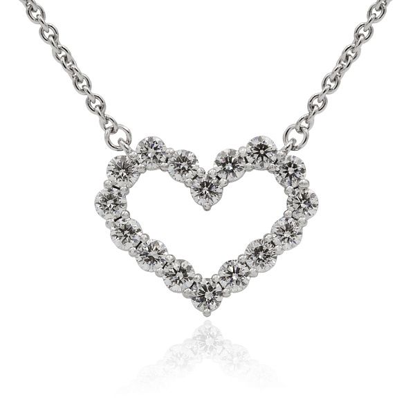 Колье «Сердце» из белого золота с бриллиантами