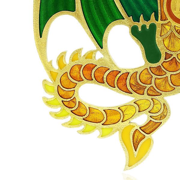 Елочная игрушка «Дракон» из серебра 