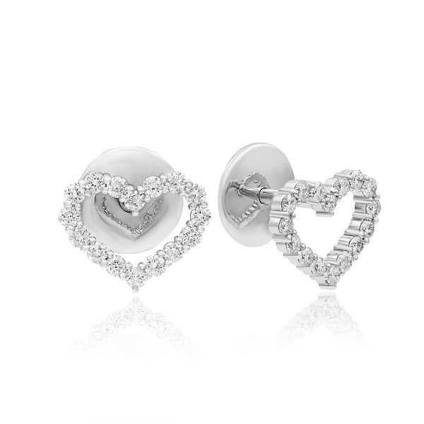 Пусеты из белого золота с бриллиантами