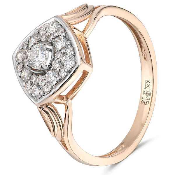 Кольцо из красного золота с бриллиантами