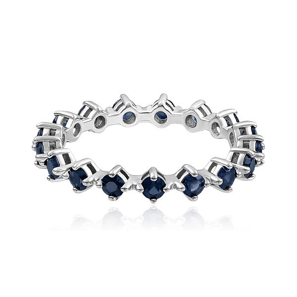 Кольцо из белого золота с сапфирами