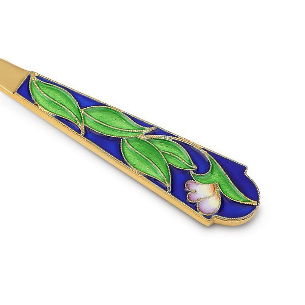 Ложка чайная «Цветы» из серебра 