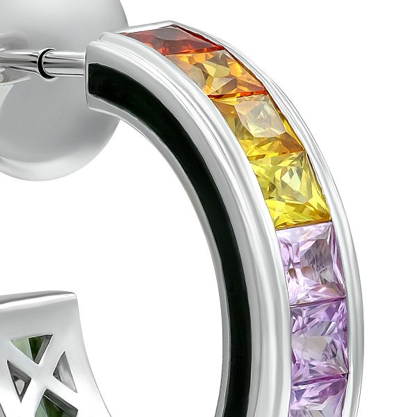 Пусеты из белого золота с сапфирами