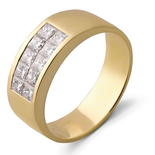 Кольцо из желтого золота с бриллиантами