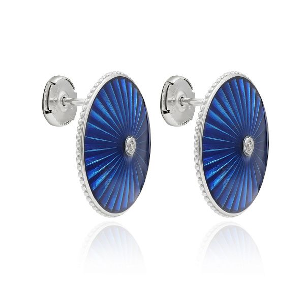 Пусеты из белого золота с бриллиантами