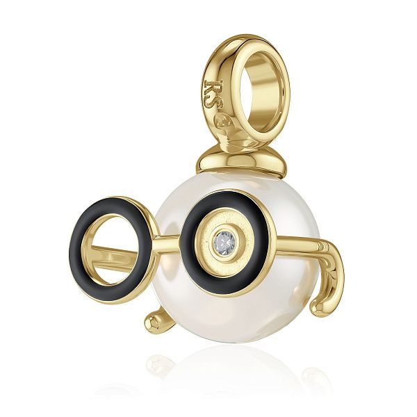 Подвеска из желтого золота с бриллиантом и жемчугом