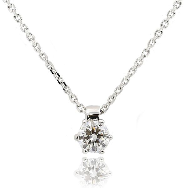 Колье из белого золота с бриллиантом