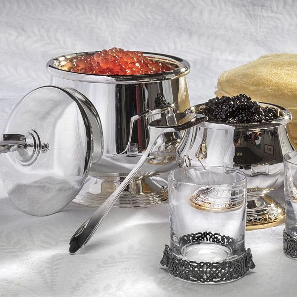 Икорница из серебра 