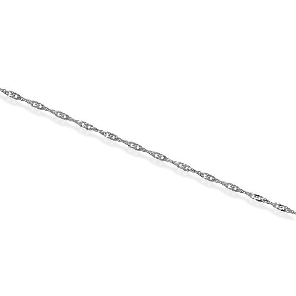 Цепь, плетение «Сингапур» из белого золота 