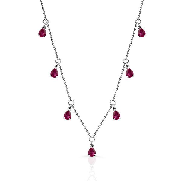 Колье из белого золота с рубинами